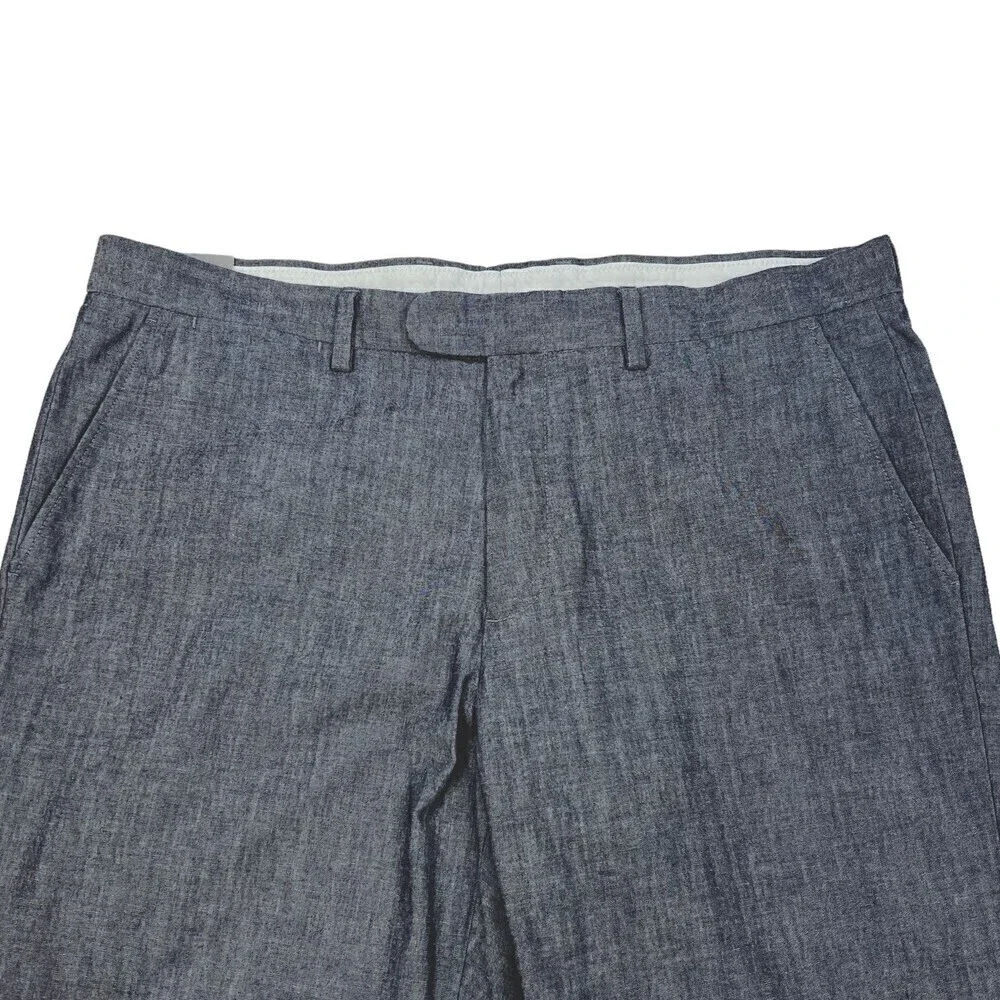 NWT J. Crew Men's Bowery Slim Fit Chambray Pants Chino Blue 34x32